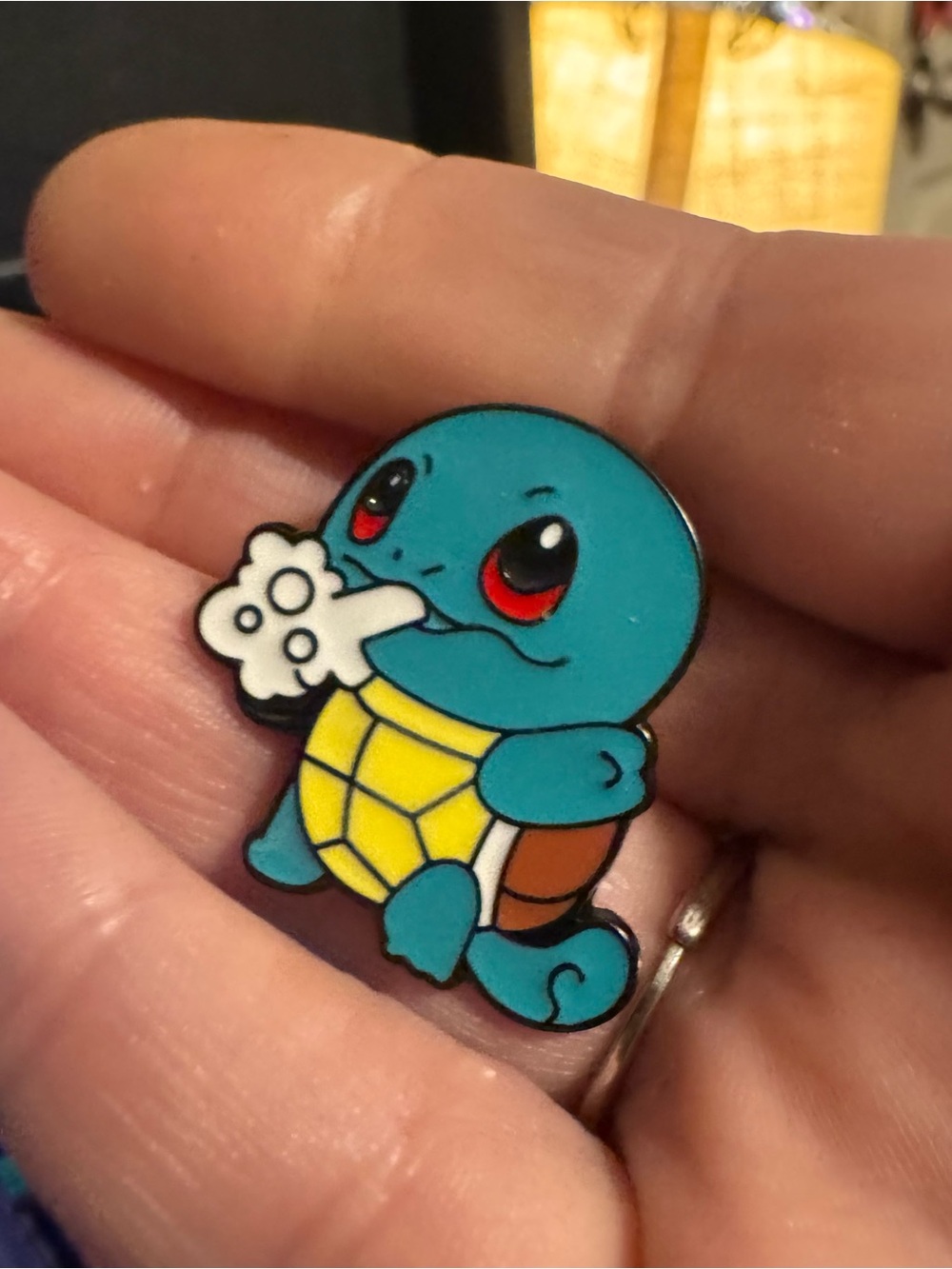 Pokemon Squirtle Enamel Brooch - Blue, Yellow, Red, Brown, White